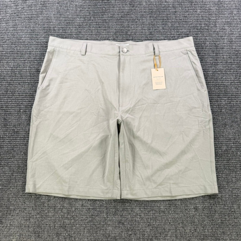 NEW Peter Millar Performance Golf Short Men 40 Light Gray Stretch Casual ME0EP01